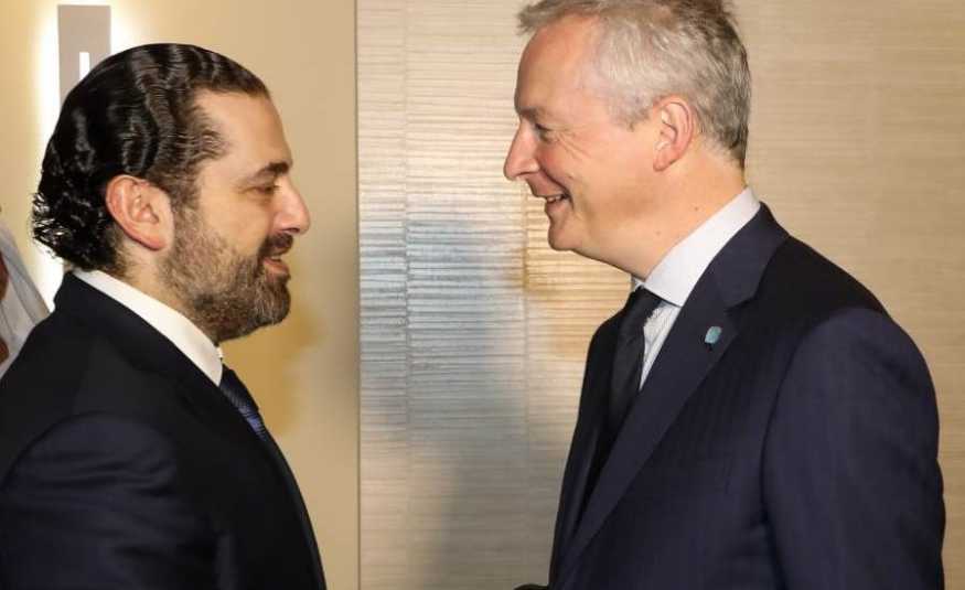 الحريري يستهل لقاءاته في باريس باجتماع مع وزير المالية والاقتصاد الفرنسي