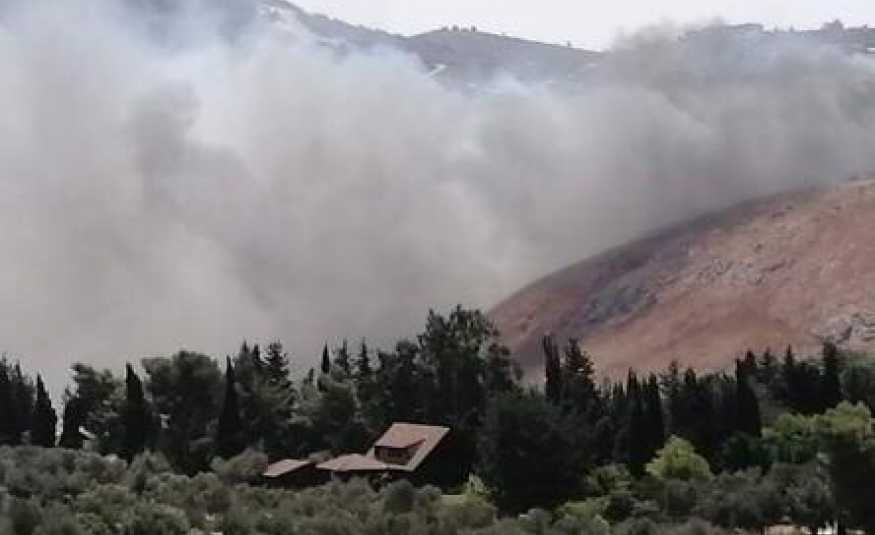 حريق في خراج مستوطنة المطلة 